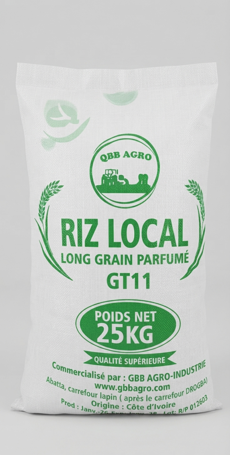 Riz Local Long Grain Parfumé GT11 – 25 Kg